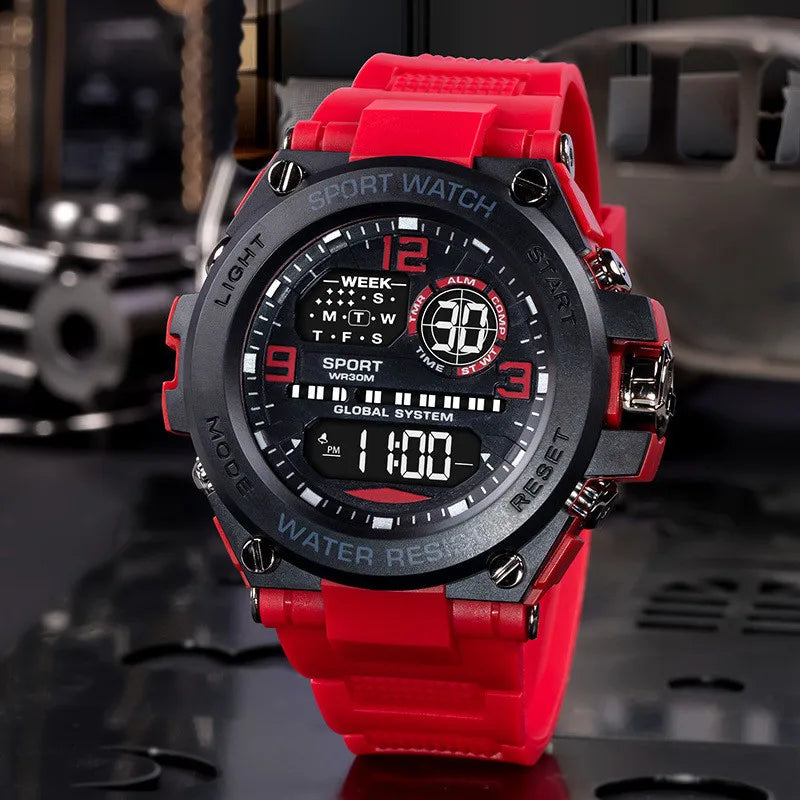 Men Waterproof Sports Watch Multifunction digital and analog Anti Drop and Shock-absorbing Wristwatches