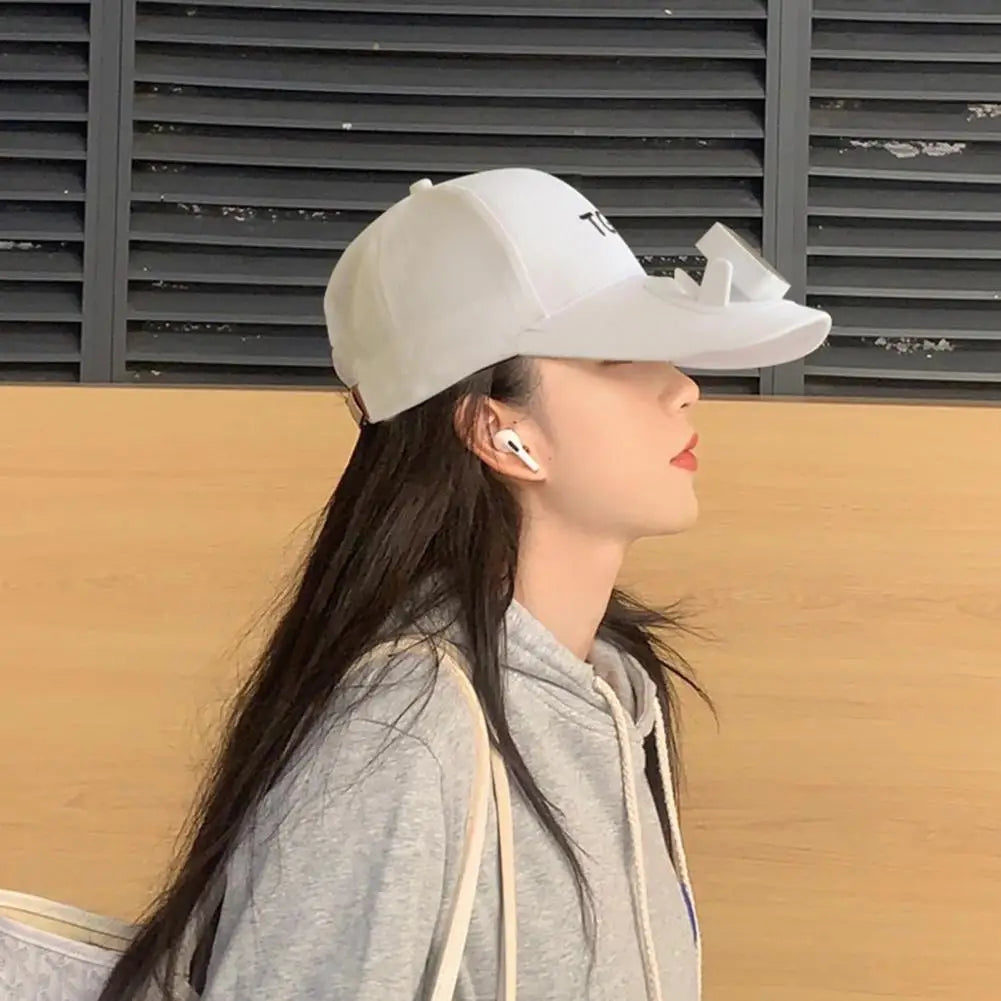 Excellent Summer Fan Hat Strong Wind Decorative Men Fan Cap Five Soft Blade Camping Fan Sunhat