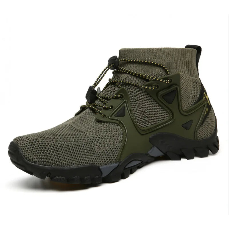 Shoes for Men Walking 2023 Summer New High Top Boots Breathable Mesh Mountaineering Outdoor Comfortable Leisure Travel Sneakers