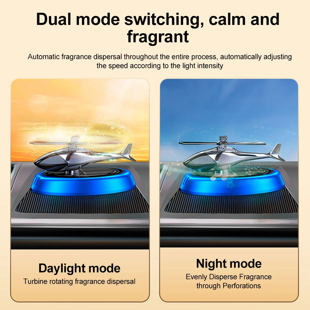 Solar Car Air Freshener Center Console Car Perfume Helicopter Decoration Interior Decoration Solar Car Rotating Perfume Diffuser