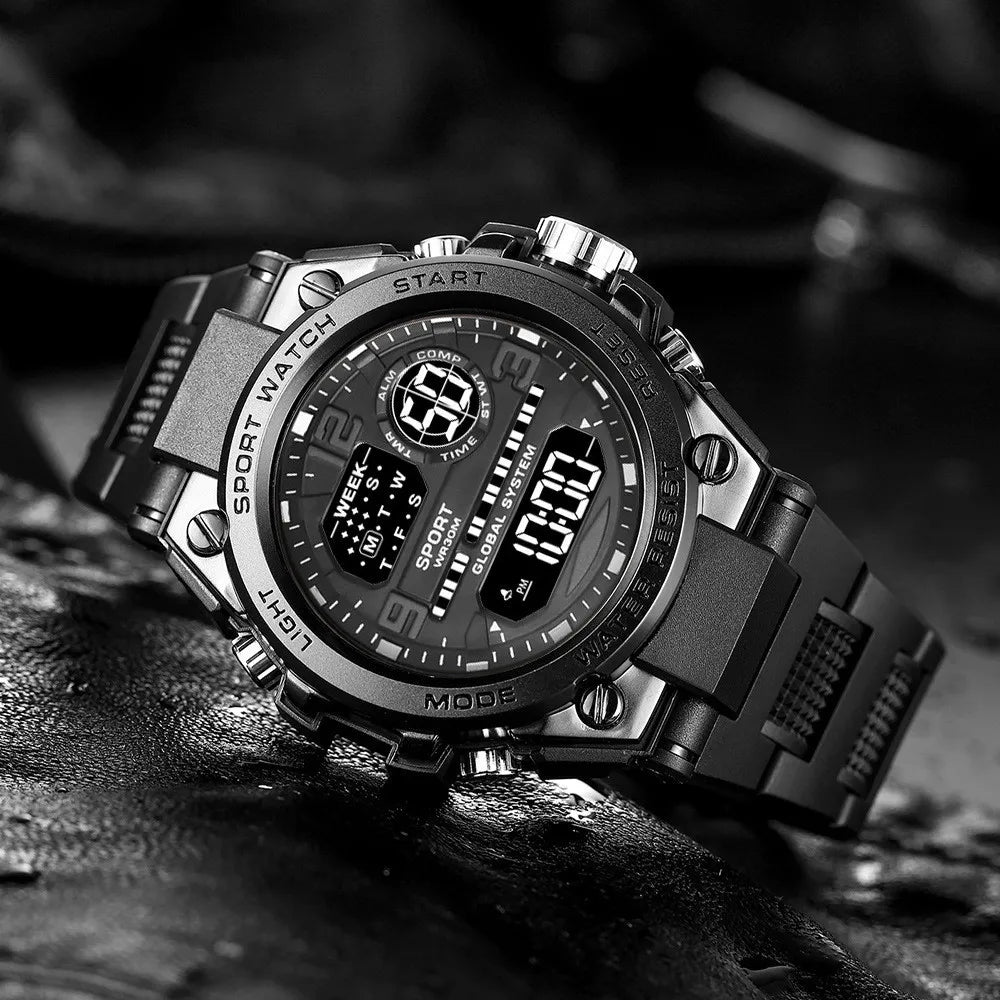 Men Waterproof  Sports Watch Multifunction  digital and analog Anti Drop and Shock-absorbing Wristwatches