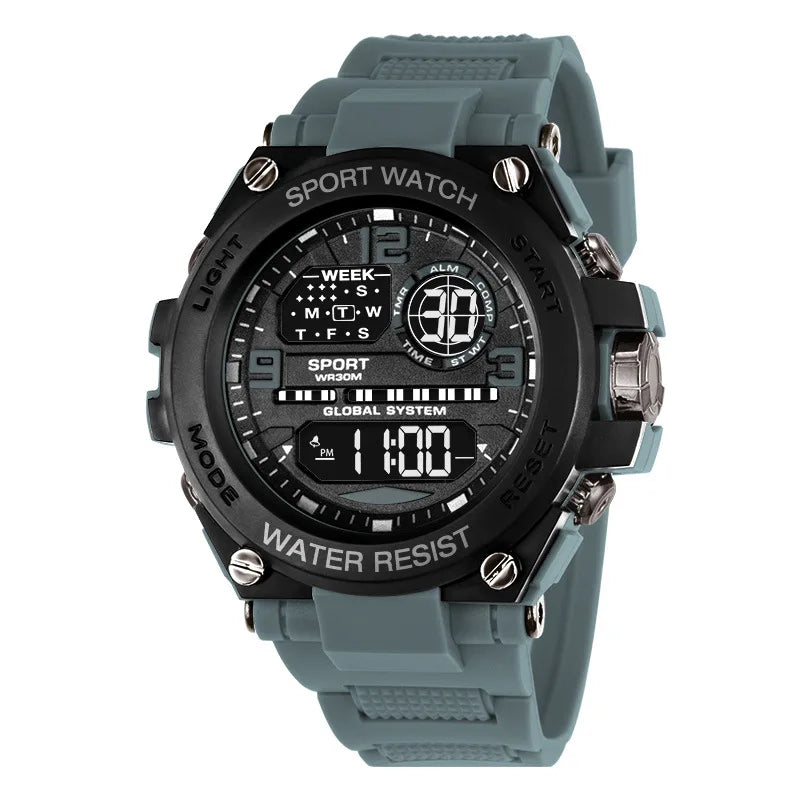 Men Waterproof  Sports Watch Multifunction  digital and analog Anti Drop and Shock-absorbing Wristwatches